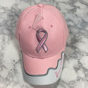 Pink Cancer Awareness Hat Ball Cap One Size New NWOT Hope Believe Ribbon